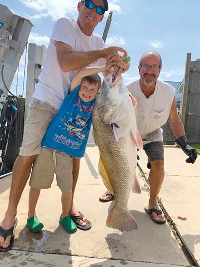 Jamin Day Bridge Harbor Marina, ICW - 48" black drum, hand lined
