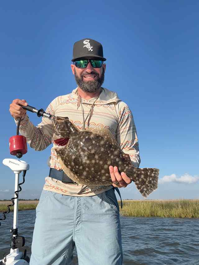 Roye Strawn Galveston West Bay - 23 personal best flounder! Caught on plum chartreuse DSL