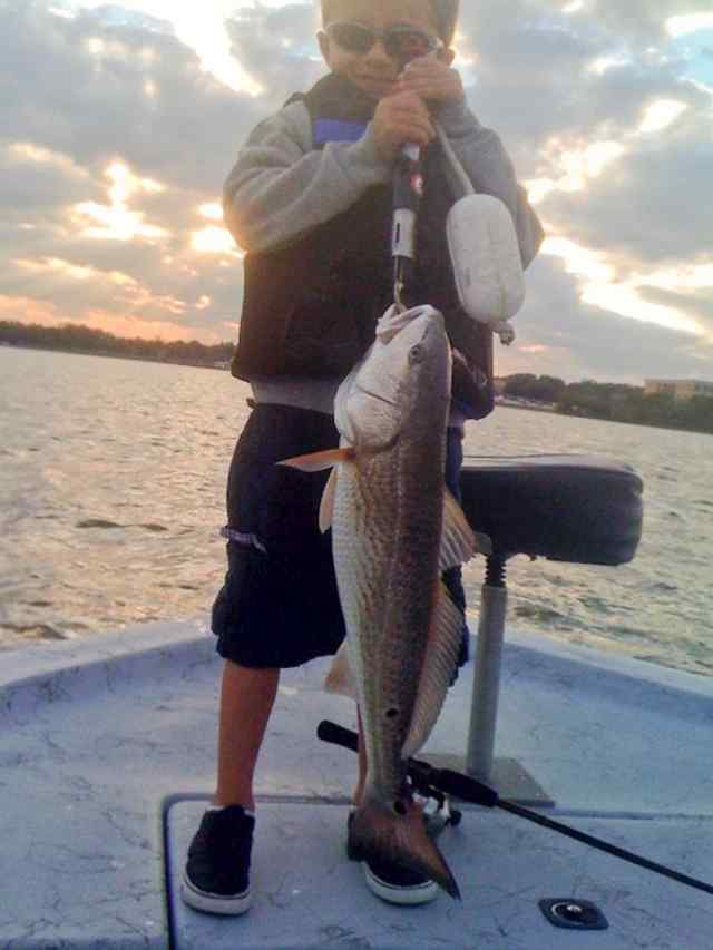 Grayson Mullen Galveson Bay24.5&quot; first redfish!