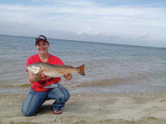 Crystal Hughes Galveston28&quot; redfish, caught on shrimp tail