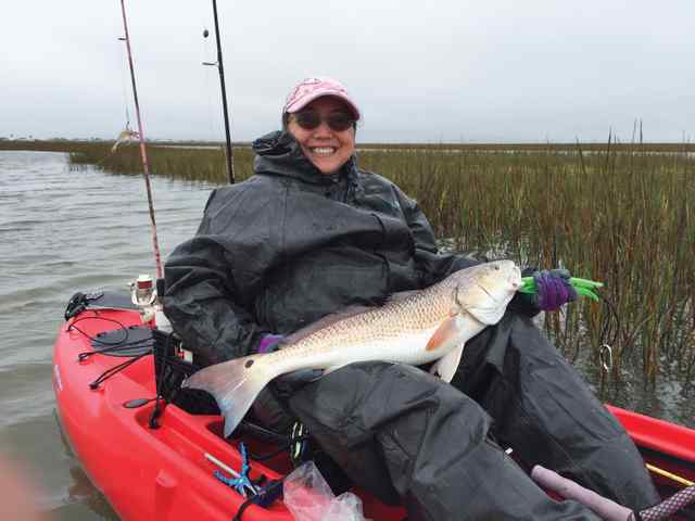 Bonnie Rocha Matagordabiggest kayak red!