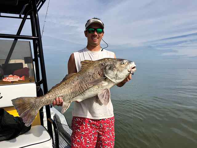 Noah Hagan Rockport - 42 lb black drum CPR