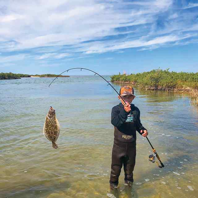 Brady Coleman Port O'Connor - first flounder! Caught on a Penny Gulp shrimp