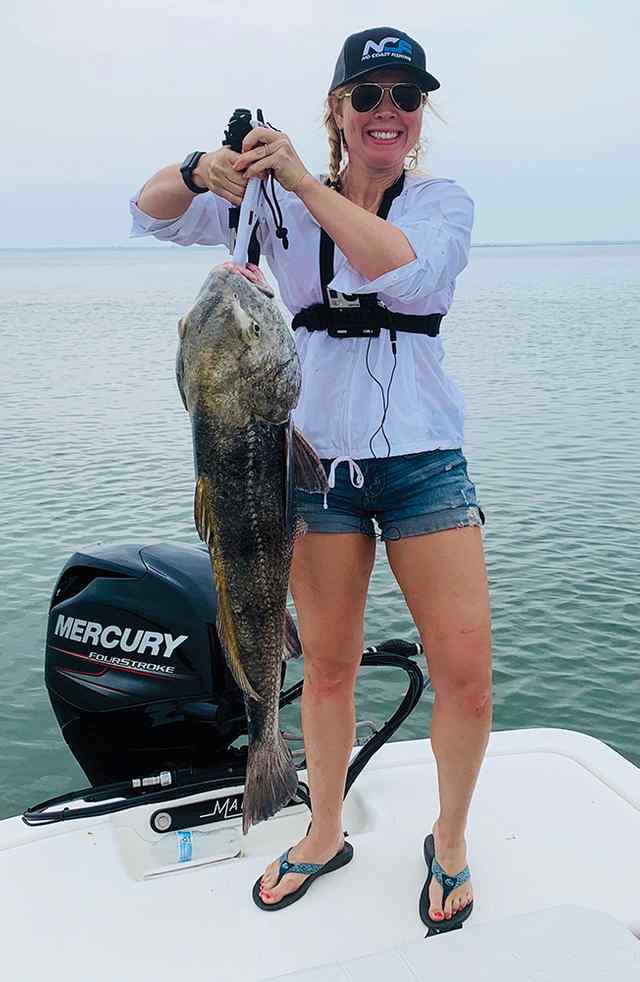 Karen Karner Laguna Madre - 38" 35 lb black drum CPR