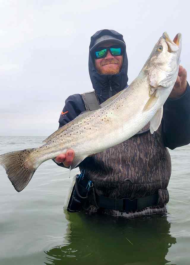 Austin Johnson Baffin Bay - 27" 6.5 lb trout, caught on a K Wiggles Wig-A-Lo