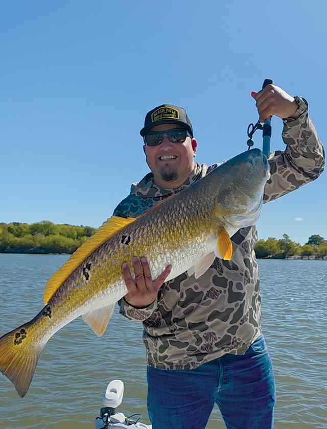Rich Gonzales Sabine Pass, Port Arthur - 38" bull red CPR, caught on live shrimp