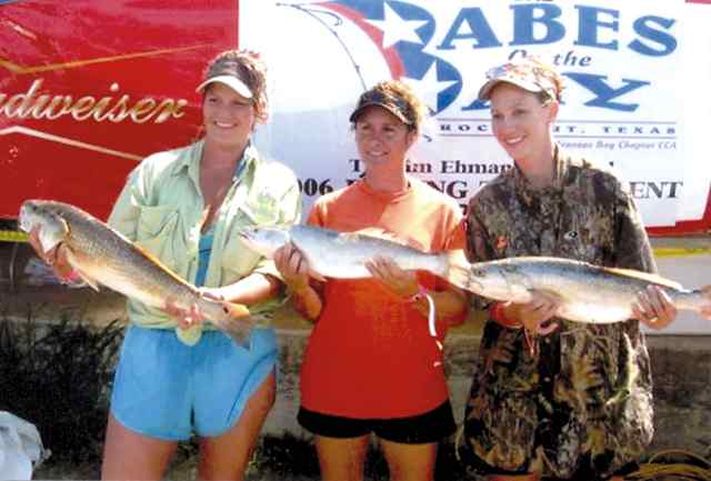 Melodie Fredrichs, Lisa Maddox, and Karlissa Chandler Babes on the Bay Tournamentwinners of the non-guided division!