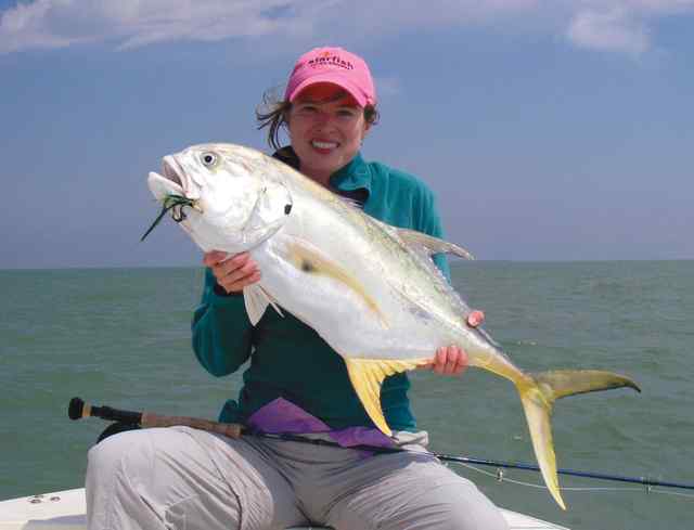 Anna Lord Port O'Connor18lb jack crevalle, landed on a fly rod