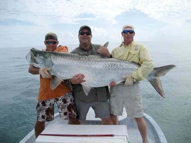 Scott Hartl, Paul Reitz, & Jeff Vinklarek Port O'Connor
  tarpon, one of 2 caught/released, est in the 170lb class