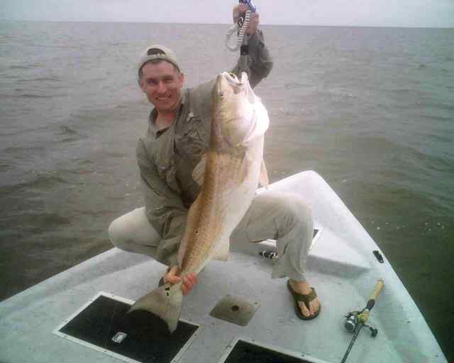 James Moseman with cousin Richard Conner Rockport29&quot; red drum