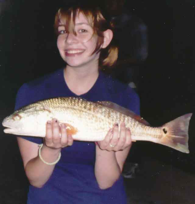 Meagan Shadden Galveson West Bay21&quot; first redfish!