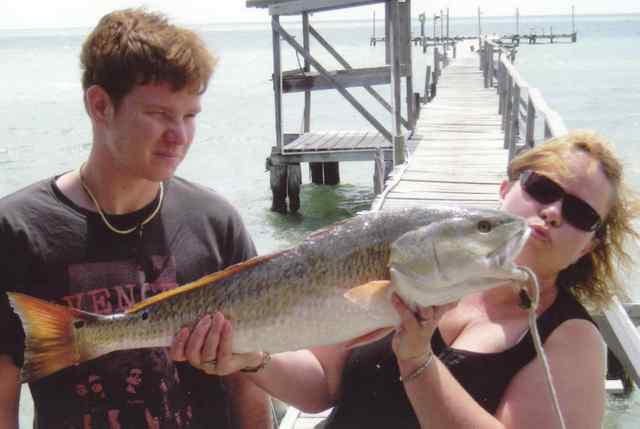 Kim Dziuk 32" first oversized redfish!