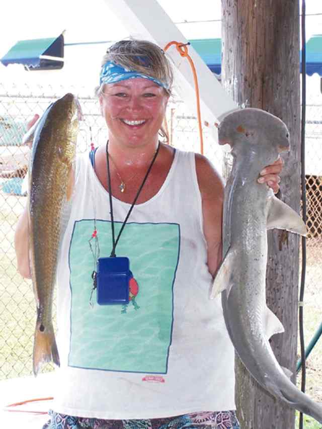Laurie Forrets Mouth of the Brazosredfish and shark