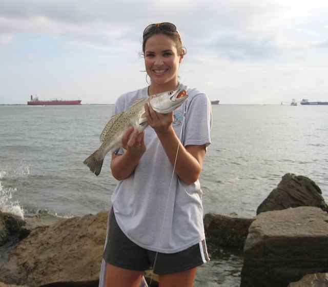 Kari Robison Galvestonfirst trout!