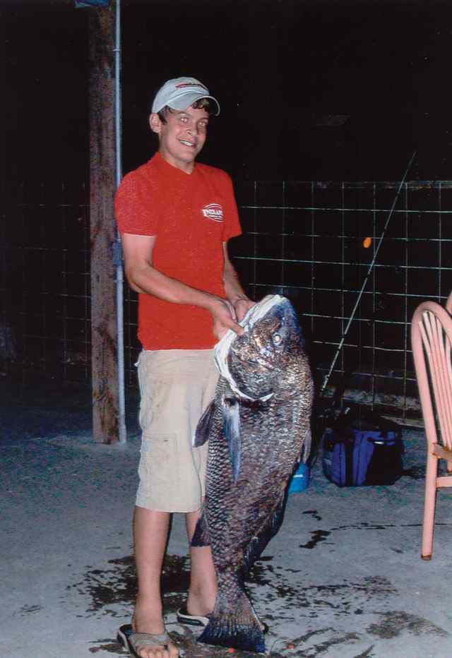 Matt Hillman Indianola Fishing Pier42lb black drum, CPR
