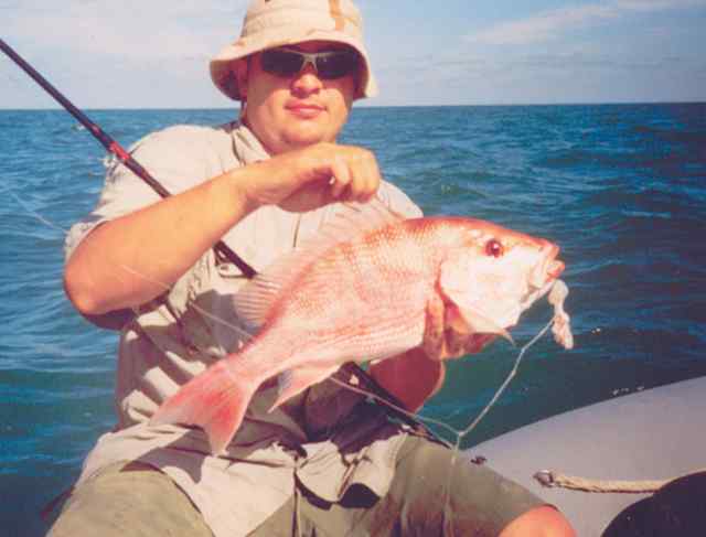 Edward Romero one of many red snapper caught while fishing off shore