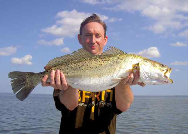 Jason Gray Arroyo City8&quot; 8 lb trout, caught while fishing with top waters, CPR