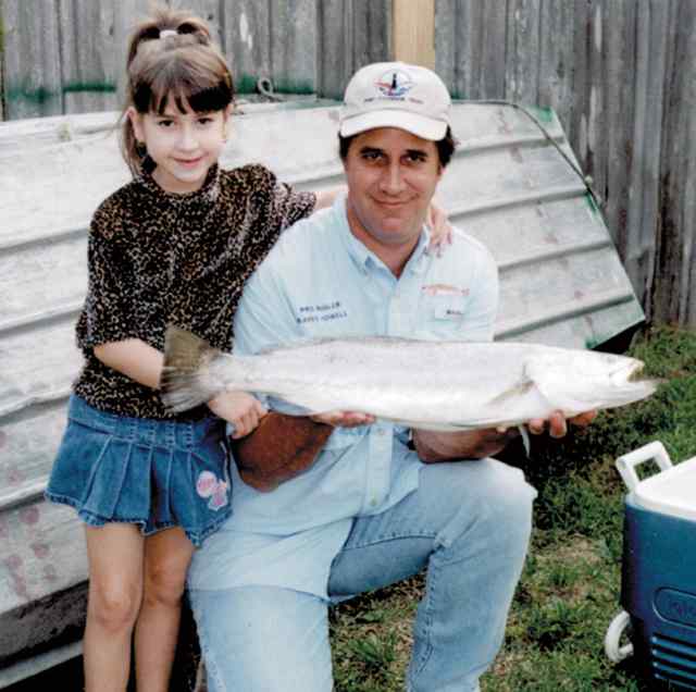 Madalyn Powell and dad, Barry Matagorda30&quot; 8# trout