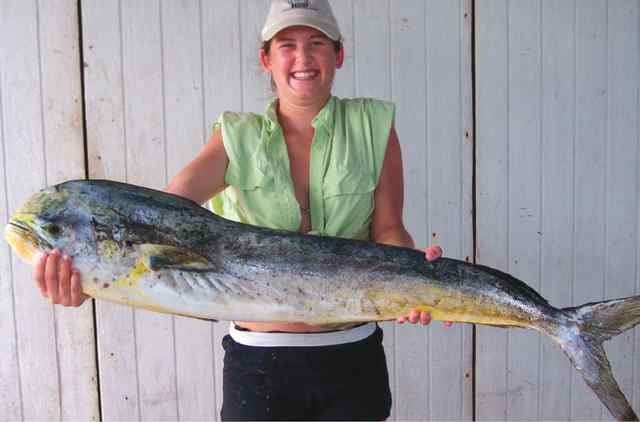 Shelly Fivecoat Landed this dolphin while out fishing with father, John Fivecoat