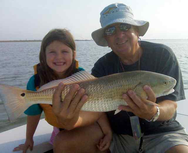 Ashly & Papa Pancomo West Galveston Bay25&quot; redfish