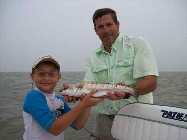 Jeff Brooks with son Josh Baffin
Josh's first trout!