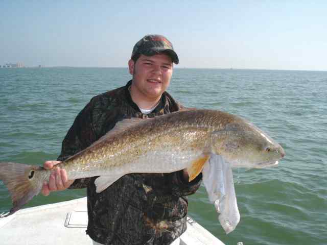 Marco Lopez Corpus Christi Bay42&quot; 24lb bull red