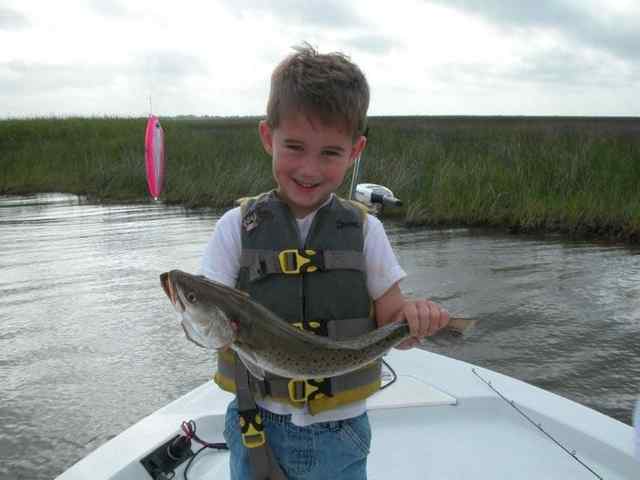 Travis Fowler Sabine Lake - first topwater fish!