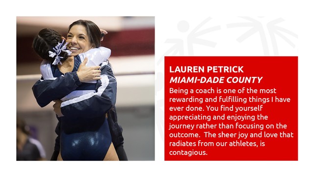 Lauren Petrick Lauren Petrick smiling while hugging an athelete