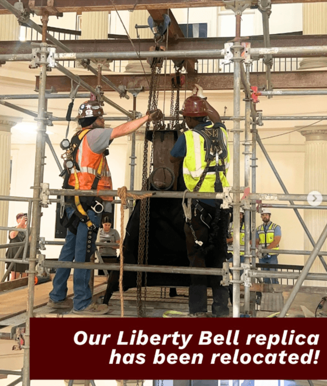our Liberty Bell replica has been relocated