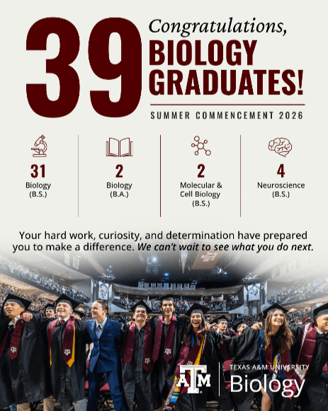 39 Graduates of TAMU Biology