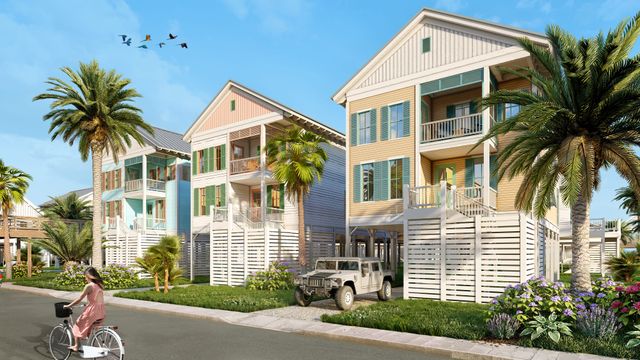 Margaritaville Beach Cottage Resort Galveston cottages from street Photo of cottages from street at the Margaritaville Beach Cottage Resort Galveston