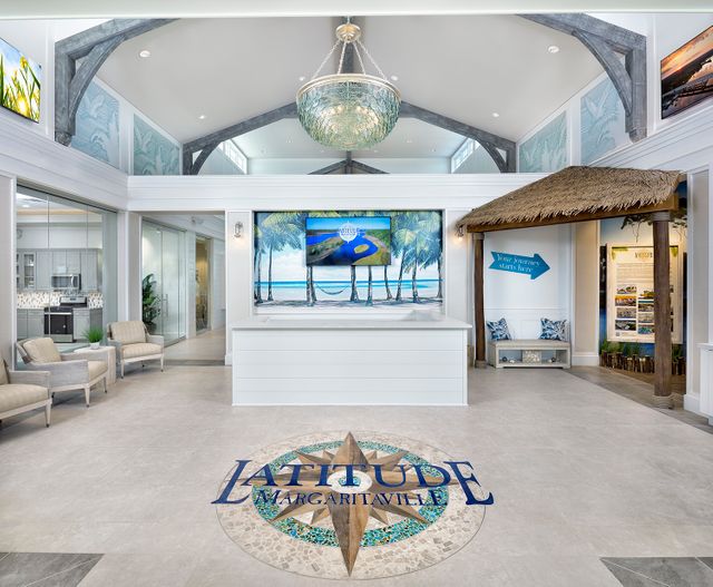 Latitude Margaritaville Watersound sales center entry Photo of the sales center entry at the Latitude Margaritaville Watersound