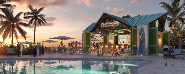 Margaritaville Beach Resort & Residences Playa Caracol 5o'clock somewhere bar  Photo of the 5o'clock Somewhere bar and grill at the Margaritaville Beach Resort & Residences Playa Caracol