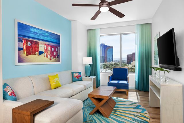 Margaritaville Vacation Club Desert Blue Living Space Photo of the living space at the Margaritaville Vacation Club Desert Blue