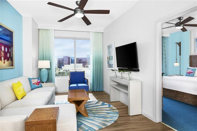 Margaritaville Vacation Club Desert Blue Living Space Photo of the interior of living space at the Margaritaville Vacation Club Desert Blue