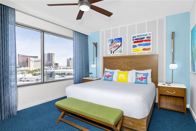 Margaritaville Vacation Club Desert Blue Room Photo of the interior of bedroom at the Margaritaville Vacation Club Desert Blue