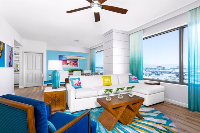 Margaritaville Vacation Club Desert Blue Living Room Photo of the interior of living room at the Margaritaville Vacation Club Desert Blue