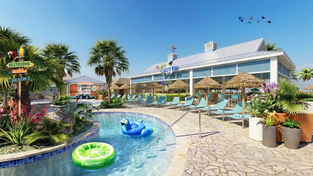 Margaritaville Beach Cottage Resort Galveston lazy river Photo of the lazy river at the Margaritaville Beach Cottage Resort Galveston