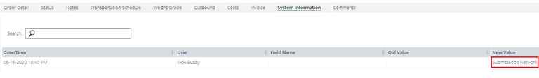 How do I know my order has been submitted to network?